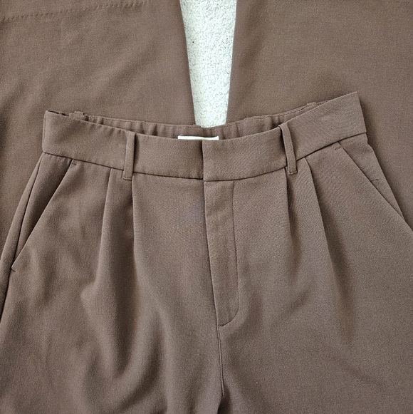 Abercrombie & Fitch | Tailored Pant Wide Leg Trouser Dark Brown, Womens Large - Picture 5 of 7